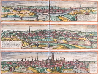 Vues de Bois-le-Duc (Buscumducis), aux Pays-Bas, Louvain (Lovanium) et Machelen (Mechlineen) en Belgique
