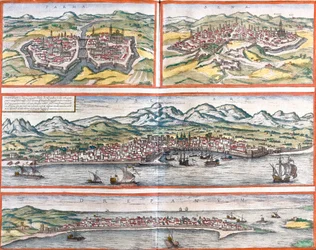 Vues de Parme, Sienne, Palerme et Trapani, Sicile, Italie