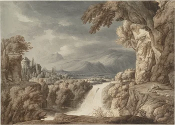 Paysage héroïque avec cascade