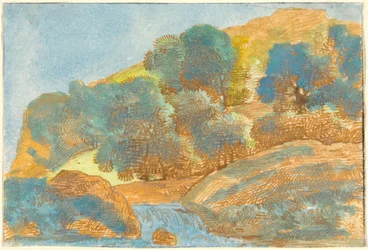 Paysage vallonné avec un ruisseau