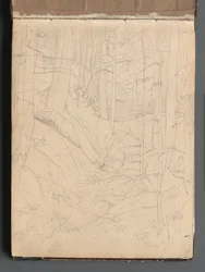 Album avec des vues de Rome et des environs, études de paysages, page 01a : Paysage romain