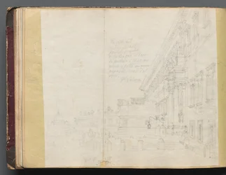 Album avec des vues de Rome et des environs, études de paysage, page 15b : Vue architecturale romaine