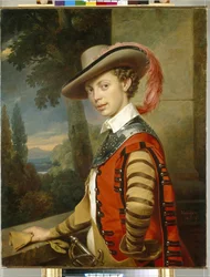 Portrait du prince Nicolas Saltykov portant un déguisement