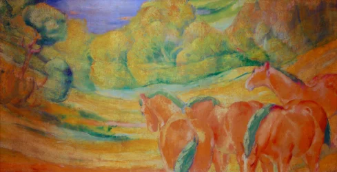 Grande paysage I (Paysage avec chevaux rouges)
