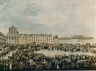 Cortège funèbre de Ludwig van Beethoven en 1827, de la Schwarzspanierhaus à l
