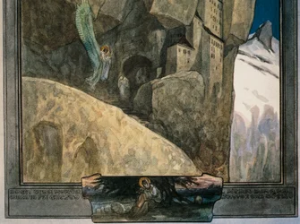 Illustration de la Divine Comédie de Dante Alighieri (Paradis, Chant XXI) par Franz von Bayros, détail