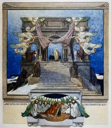 Et une nouvelle progéniture descend du ciel, Purgatoire, chant XXII, Divine Comédie de Dante Alighieri, illustration de Franz von Bayros (1866-1924), Vienne