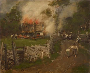 La maison Seppen en feu à Reith