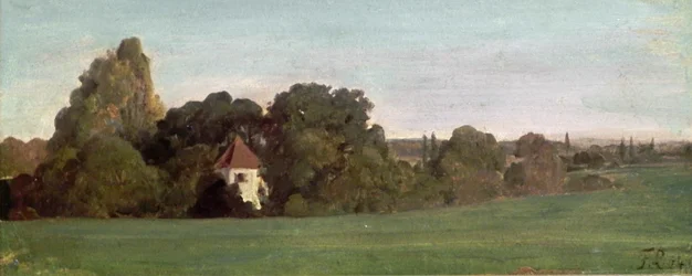 Paysage avec chapelle