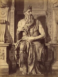 [Moise de Michel-Ange, sculpture centrale du tombeau de Jules II].