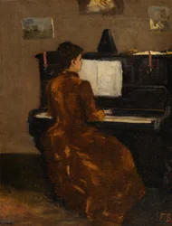 French: Jeune fille au pianö