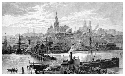 Darling Harbour, depuis Pyrmont, Sydney, Nouvelle-Galles du Sud, Australie, 1886