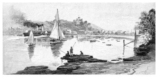 Plage de Manly, Sydney, Nouvelle-Galles du Sud, Australie, 1886