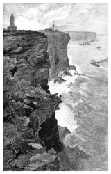 Sydney Heads depuis le sud, Nouvelle-Galles du Sud, Australie, 1886