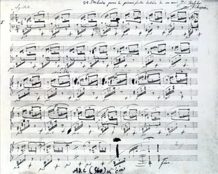 Partition pour Prélude 1 pour piano par Frédéric Chopin, compositeur polonais.
