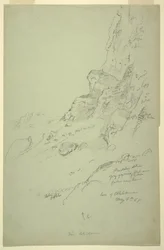 Dessin, base de la colline à l