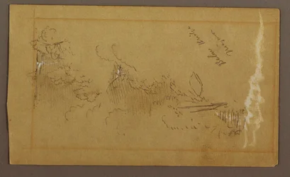 Dessin, sous le pont, rivière Niagara, New York, peut-être 1858