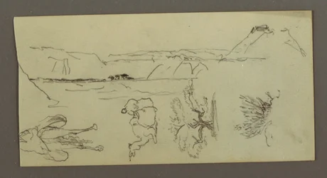 Dessin, Stuides de chameaux, buisson d
