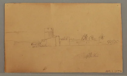 Dessin, Château près du port, 29 mai 1868