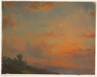 Dessin, Étude de nuages, coucher de soleil, 1850-60