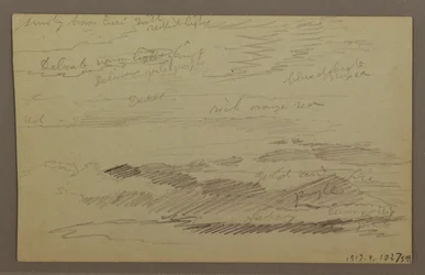 Dessin, ciel nuageux, peut-être années 1860