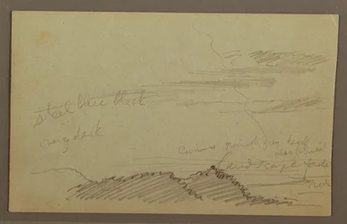 Dessin, ciel nuageux, peut-être années 1860