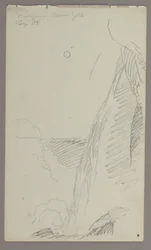 Dessin, Chutes au clair de lune, 1858
