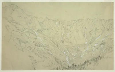 Dessin, Grand Bassin, mont Katahdin, vers 1877