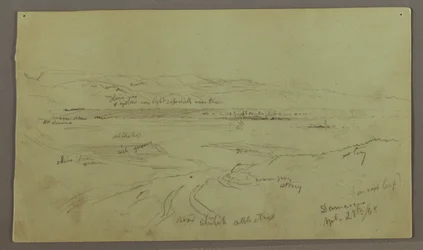 Dessin, collines et plaines, 29 avril 1868