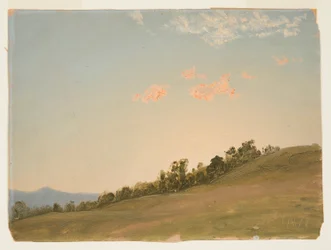 Dessin, colline, Hudson, New York, juillet 1870