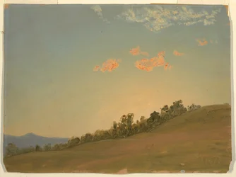 Dessin, colline, Hudson, New York, juillet 1870