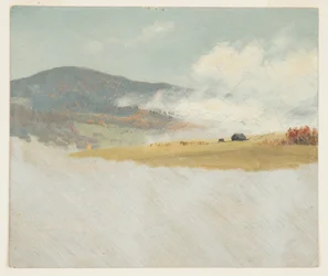 Dessin, paysages de collines, 1865-75