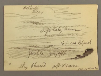 Dessin, maison, peut-être 1868-69