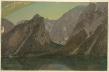 Dessin, Koenigseee, près de Berchtesgadan, Bavière, 1868