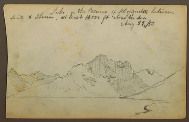 Dessin, lac, désert de Mojanda, Équateur, 29 août 1853