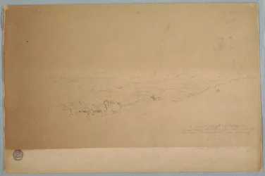 Dessin, paysage près de Melgar, Colombie, juillet 1853