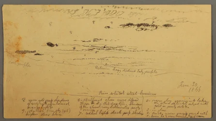 Dessin, esquisse de paysage, vallée de l