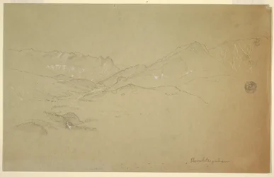 Dessin, Paysage près de Berchtesgaden, juin-juillet 1868