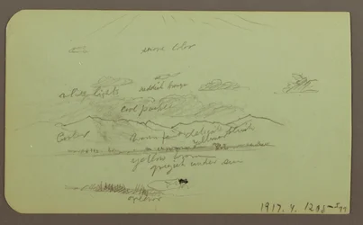 Dessin, Paysage avec église ; Verso : Paysage, 1883