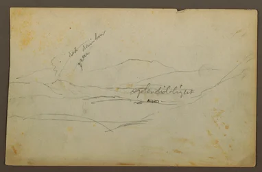 Dessin, paysage de montagne, Colombie ou Équateur, 1853