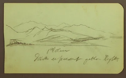 Dessin, paysage de montagne ; verso : paysage de montagne, figure, 1883