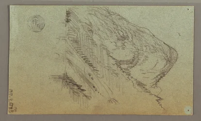 Dessin, vallée de la montagne, peut-être 1868