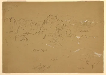 Dessin, montagne, Wady el-Arabah, 23 février 1868