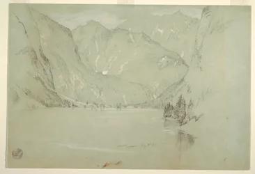 Dessin, Obersee, Berchtesgaden, Bavière, 17 juillet 1868