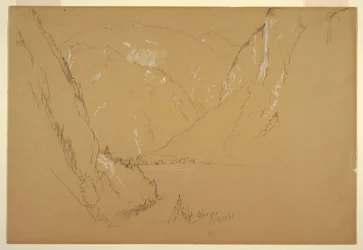 Dessin, "Obersee", près de Berchtesgarden, Bavière, 17 juillet 1868