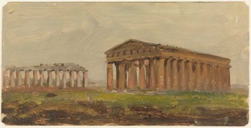 Dessin, Paestum, Temple de Neptune, 1868