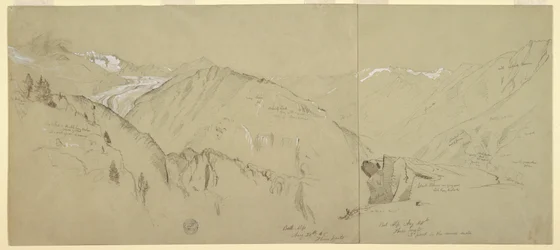 Dessin, Vue panoramique de Bel Arp, 1868