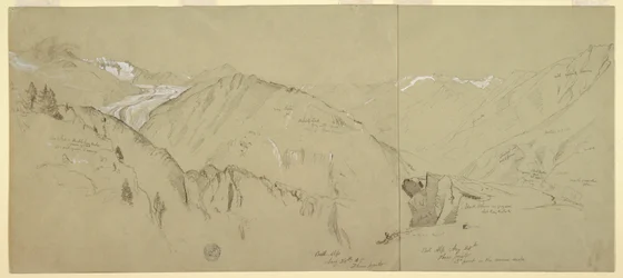 Dessin, Vue panoramique de Bel Arp, 1868