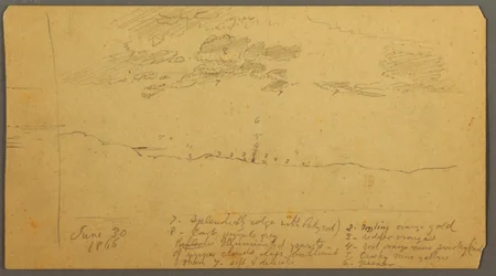 Dessin, Étude du ciel sur la crête, juin 1882