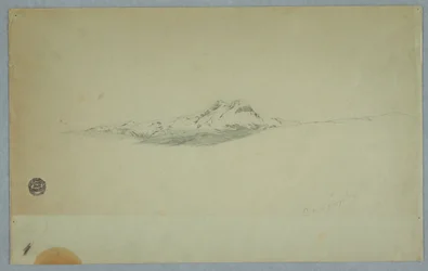 Dessin, sommet enneigé d